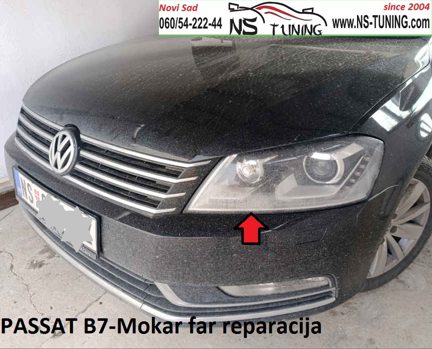 passat b7 xenon far mokar slomljeno staklo zamena stakla fara servis farova novi sad ns tuning